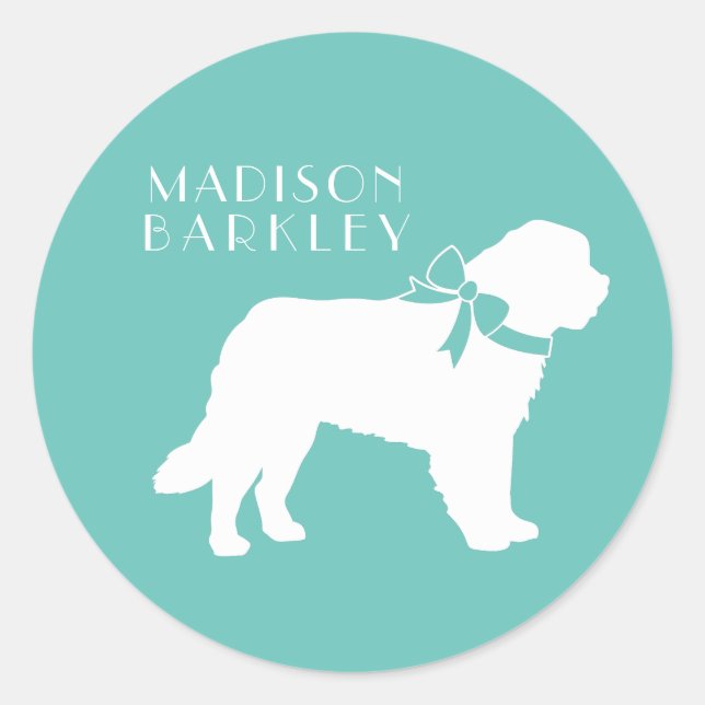 Sticker Rond Chien de St. Bernard Puppy (Devant)