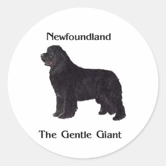 Sticker Rond Chien de Terre-Neuve Le Géant Doux