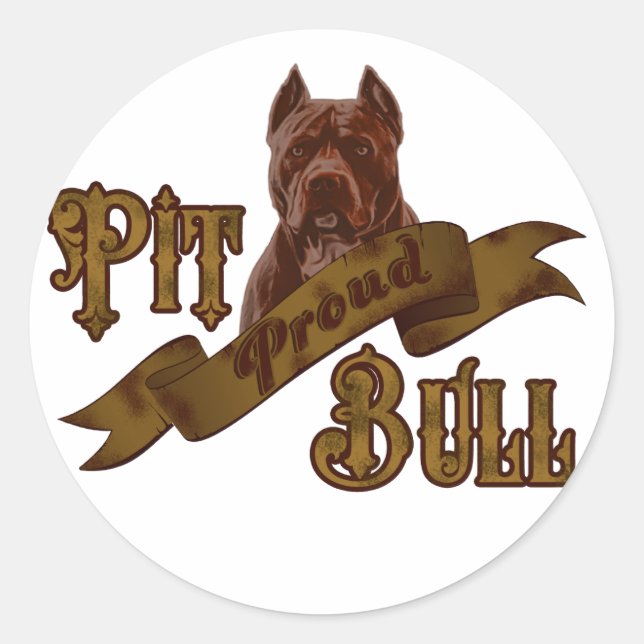 Sticker Rond Chien de Terrier Tétrrier américain (Devant)