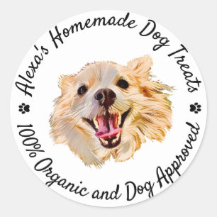 Sticker Rond Chien de texte personnalisé