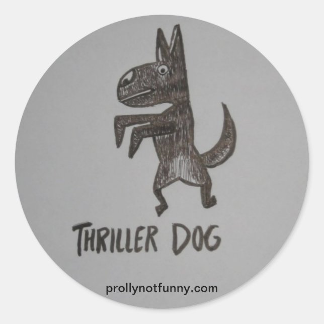 Sticker Rond Chien de Thriller (Devant)
