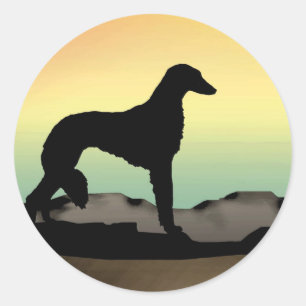 Sticker Rond Chien du désert Saluki