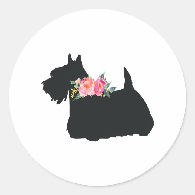 Sticker Rond Chien écossais Terrier Scottie (Devant)