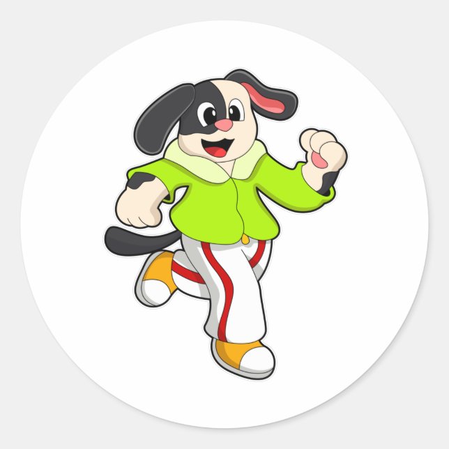 Sticker Rond Chien en course (Devant)