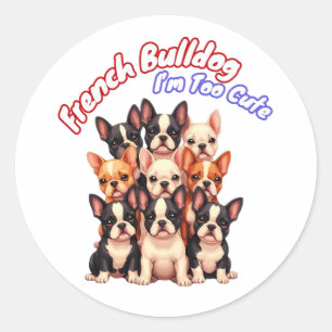 Sticker Rond Chien Français Chien Chien Chien Chien Chien Franç