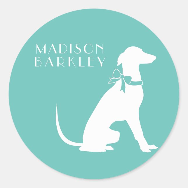 Sticker Rond Chien Greyhound Chig Puppy (Devant)
