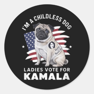 Sticker Rond Chien Harris Tattoo Chien Sans Enfant Dames Votez