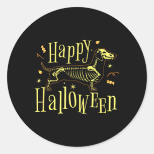 Sticker Rond Chien Joyeux Halloween - Drôle d'Halloween