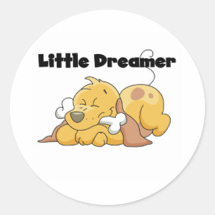Sticker Rond Chien Little Dreamer