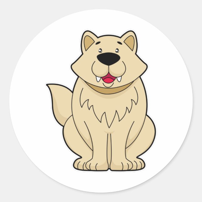 Sticker Rond Chien mignon (Devant)