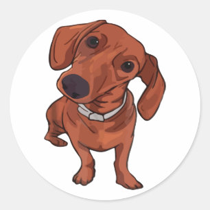 Sticker Rond Chien Mignon Drôle, Amateur de Chien, Propriétaire