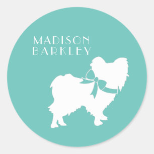 Sticker Rond Chien papillon
