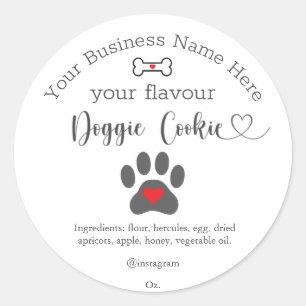 Sticker Rond Chien Paw Cookie de levrette personnalisé
