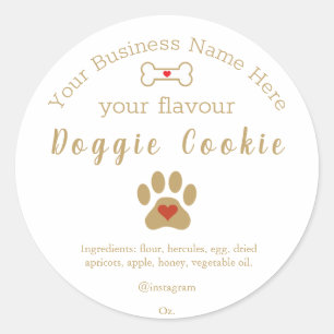 Sticker Rond Chien Paw Cookie de levrette personnalisé