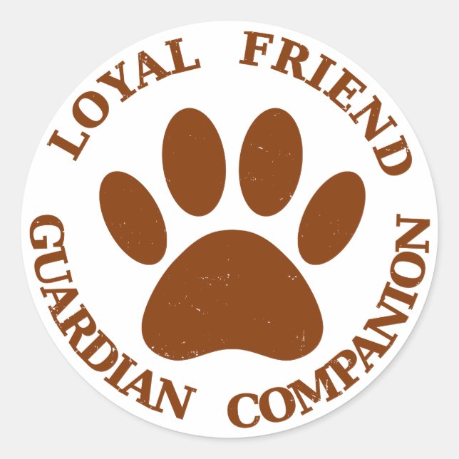 Sticker Rond Chien Paw Loyal Friend (Devant)