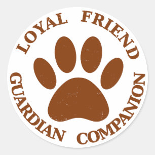 Sticker Rond Chien Paw Loyal Friend