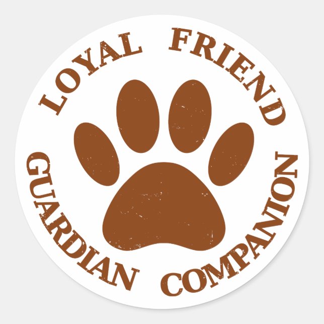 Sticker Rond Chien Paw Loyal Friend (Devant)