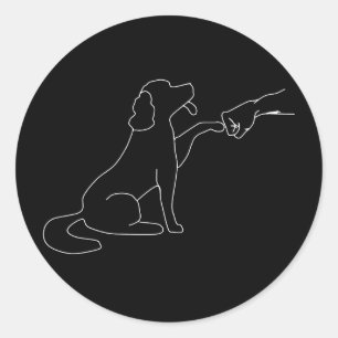 Sticker Rond chien Poing Bump, Cadeau amoureux des chiens