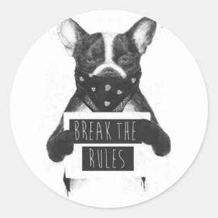 Sticker Rond Chien rebelle