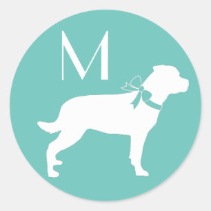 Sticker Rond Chien Rotweiler Chien Puppy
