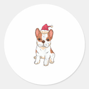 Sticker Rond Chien Santa Hat - Fantaisie Noël _3