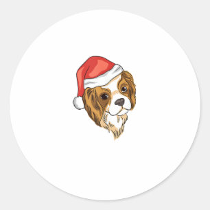 Sticker Rond Chien Santa Hat - Fantaisie Noël _7