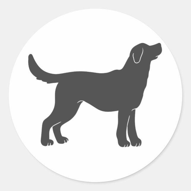 Sticker Rond Chien silhouette debout - Choisir la couleur arriè (Devant)