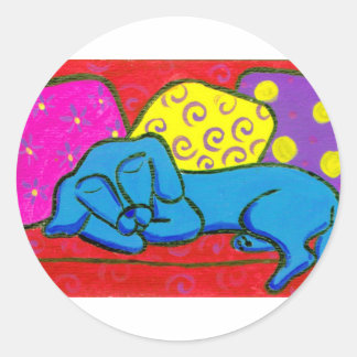Sticker Rond ChienFatigué