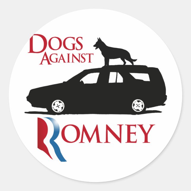 Sticker Rond Chiens contre Romney -.png (Devant)