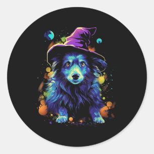 Sticker Rond Chiens de Halloween Westi Promenade de chiens de H