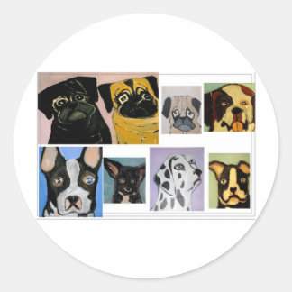 Sticker Rond chiens et plus