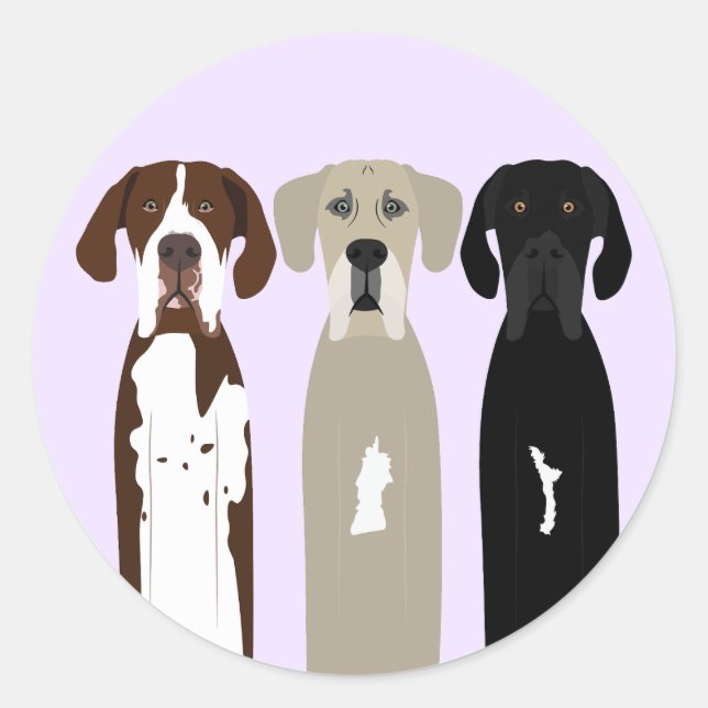 Sticker Rond Chiens géants (Devant)