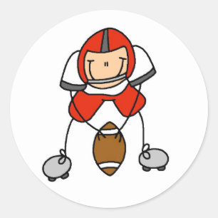 Sticker Rond Chiffre de football rouge