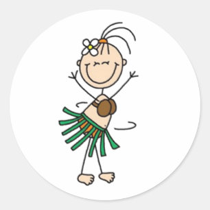 Sticker Rond Chiffre de l'bâton de danse Hula