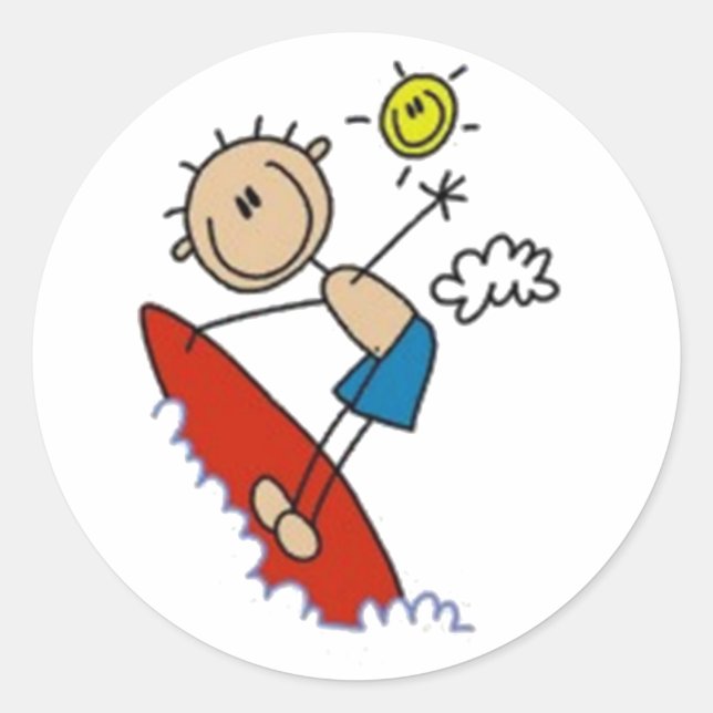 Sticker Rond Chiffre de l'outil de surf (Devant)