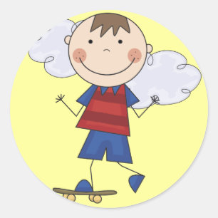 Sticker Rond Chiffre T-shirts et cadeaux de bâton de planchist