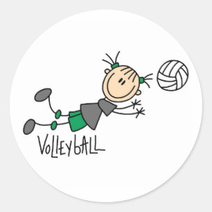 Sticker Rond Chiffre T-shirts et cadeaux de bâton de volleybal