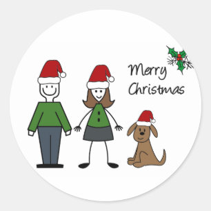 Sticker Rond Chiffres de bâton de Noël