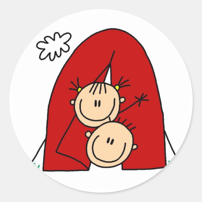 Sticker Rond Chiffres en bâtons Tente T-shirts et cadeaux (Devant)