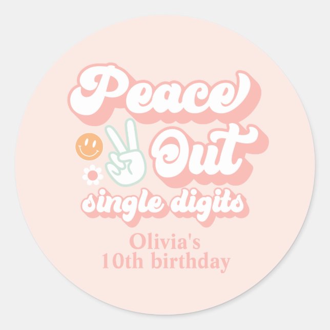 Sticker Rond Chiffres super de Peace Out 10e anniversaire (Devant)