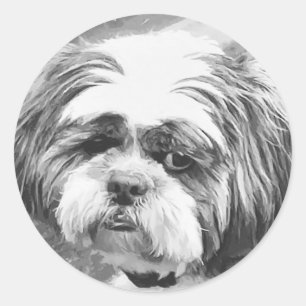 STICKER ROND CHIH TZU DOG