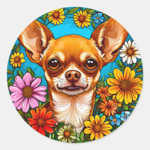 Sticker Rond Chihuahua
