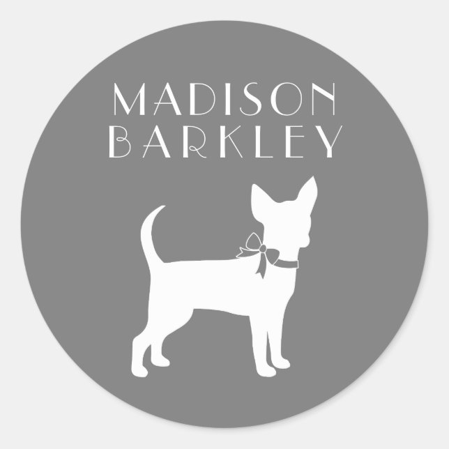 Sticker rond Chihuahua Chiot Chiot Classic (Devant)