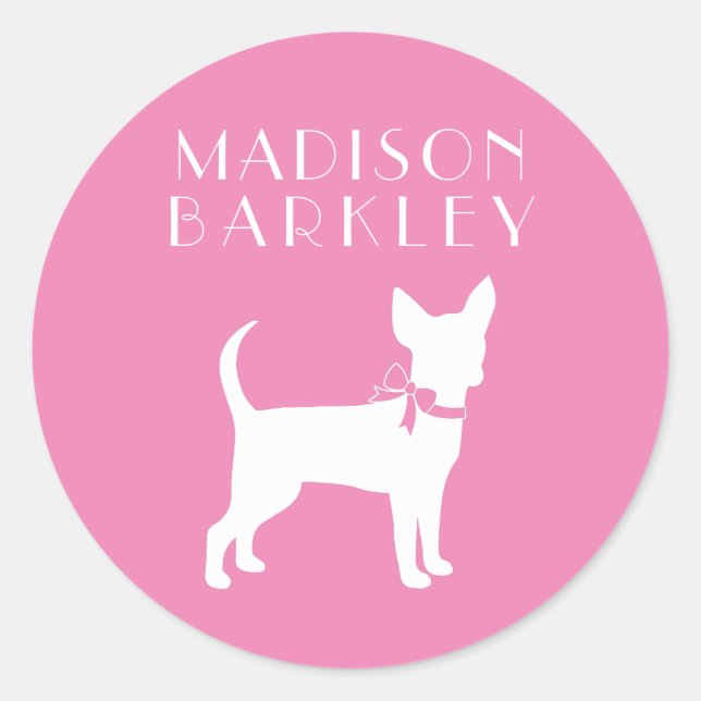 Sticker rond Chihuahua Chiot Chiot Classic (Devant)