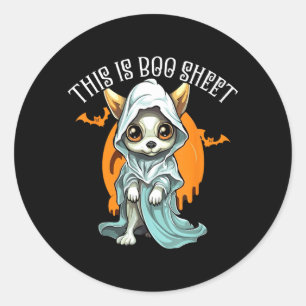 Sticker Rond Chihuahua Halloween chiot farce ou friandise Squel