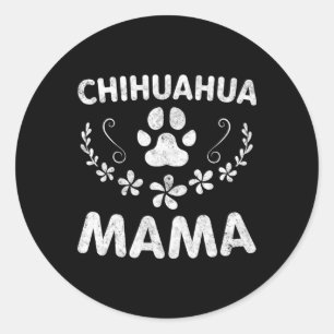 Sticker Rond Chihuahua Mama