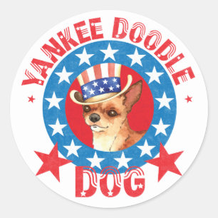 Sticker Rond Chihuahua patriotique