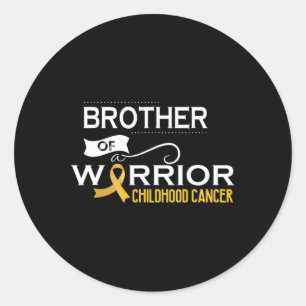 Sticker Rond Childhood cancer awareness Brother of a warrior