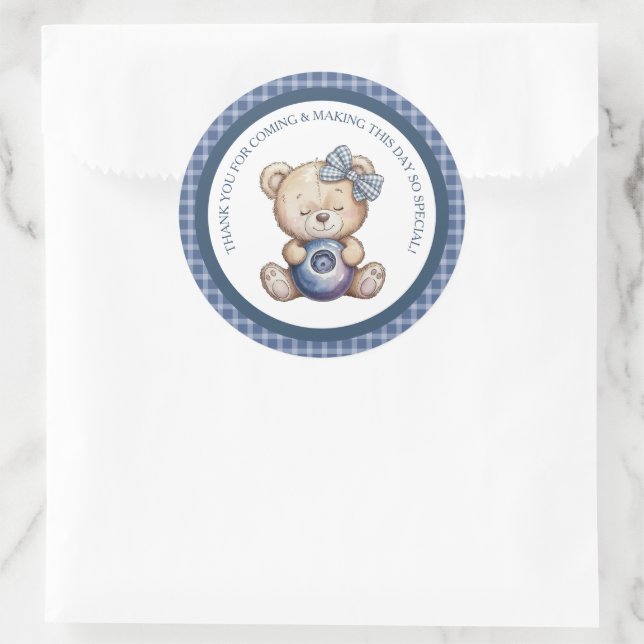 Sticker Rond Child's Blueberry Berry First Birthday (Sac)
