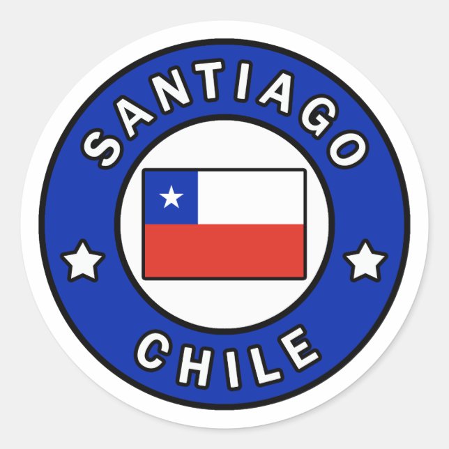 Sticker Rond Chile de Santiago (Devant)